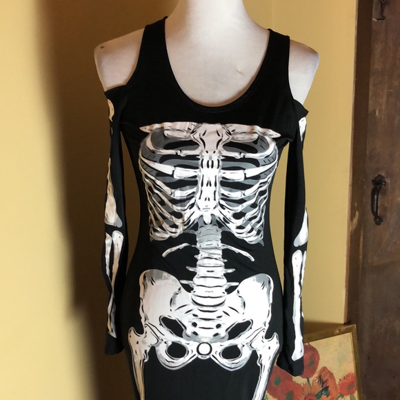 SKELETON Sexy Size Medium/Large 10-14 Bad To The Bone Dress SPIRIT HALLOWEEN - Picture 6 of 10